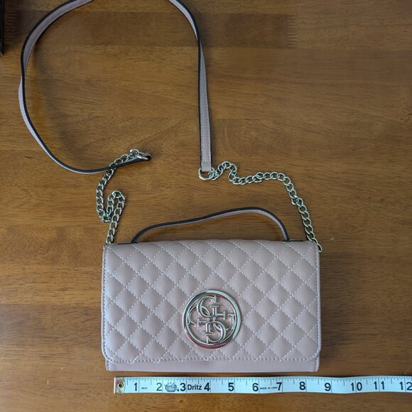 Guess Handbags - Guess pink crossbody bag / clutch